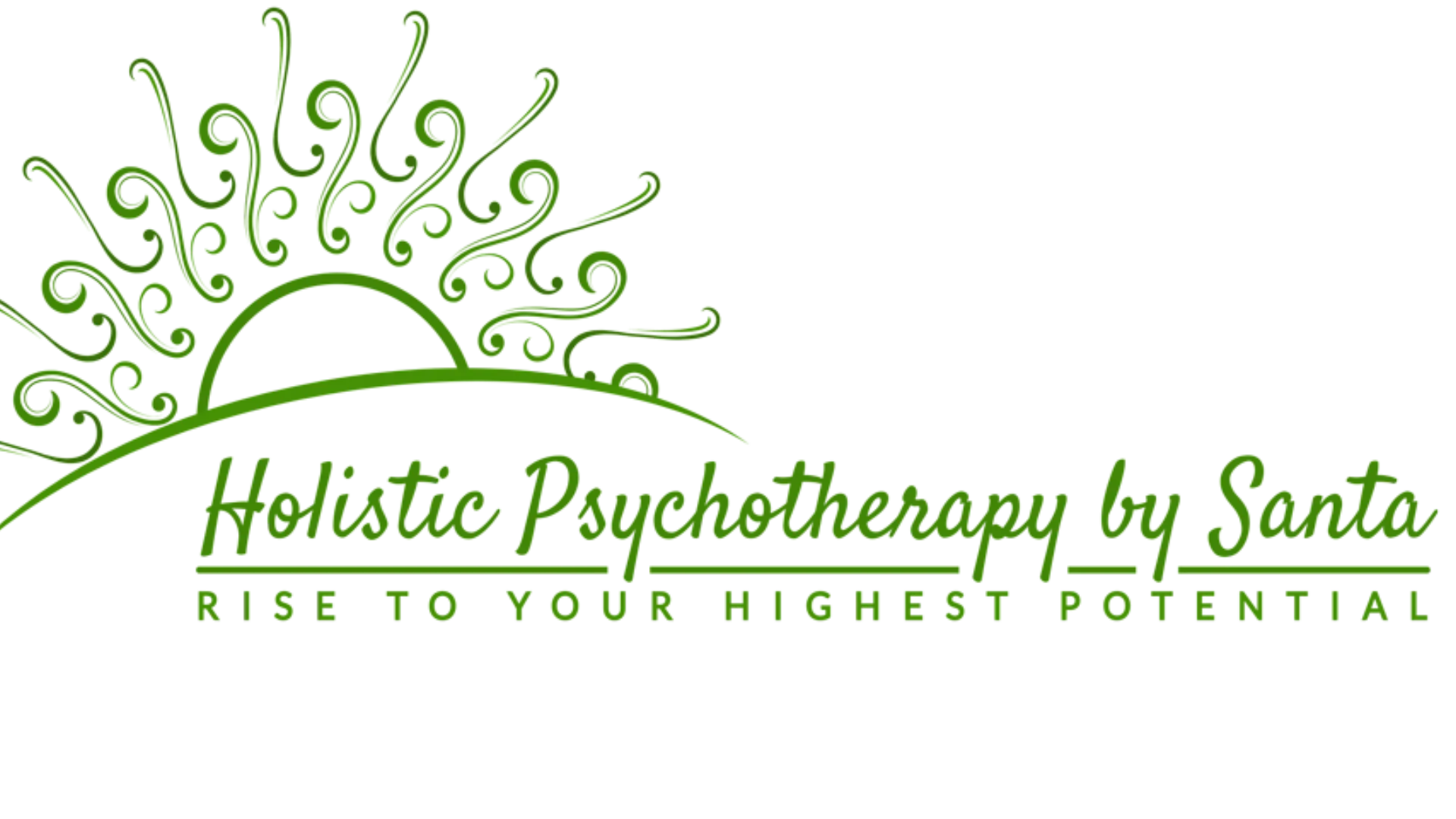 Logo in green - Holistic Psychotherapy by Santa - rise to your highest potential